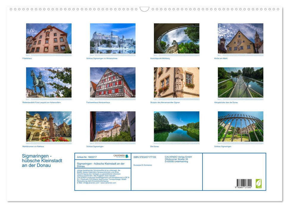Sigmaringen - hübsche Kleinstadt an der Donau (CALVENDO Wandkalender 2025)