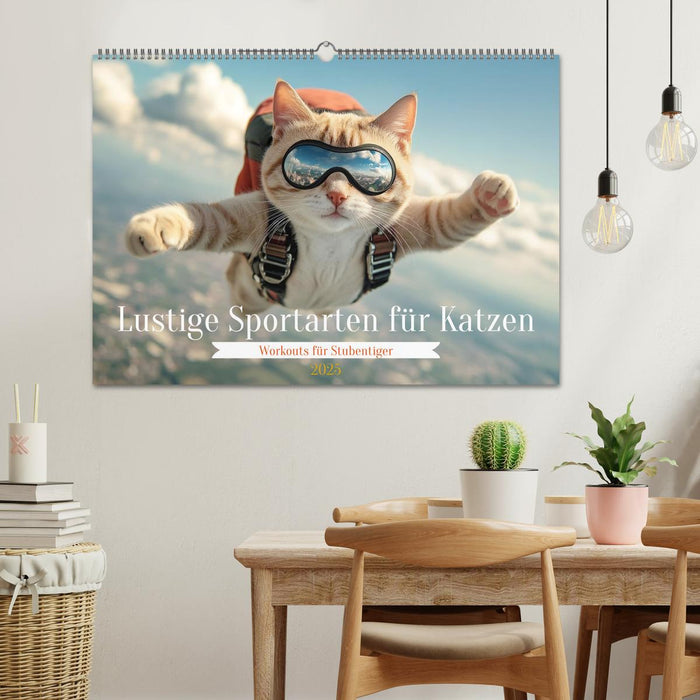 Lustige Sportarten für Katzen (CALVENDO Wandkalender 2025)