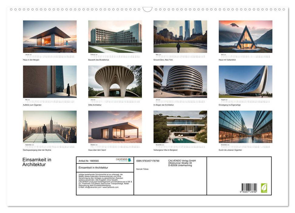 Einsamkeit in Architektur (CALVENDO Wandkalender 2025)