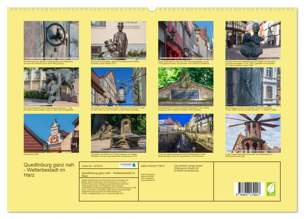 Quedlinburg ganz nah - Welterbestadt im Harz (CALVENDO Premium Wandkalender 2025)