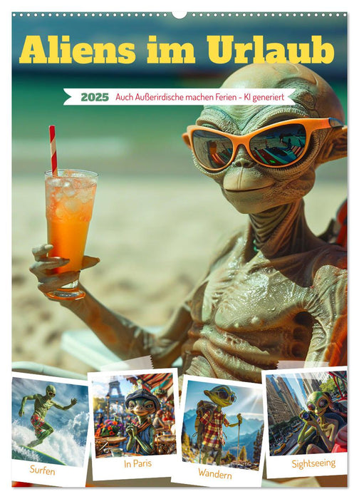 Aliens im Urlaub (CALVENDO Wandkalender 2025)