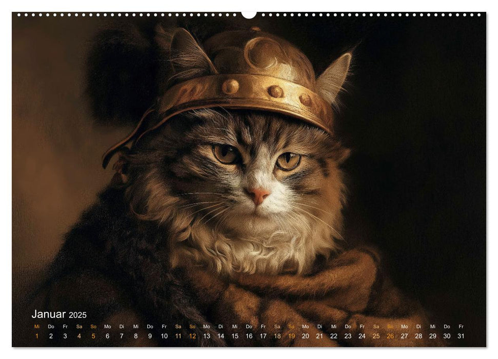 Katzenkunstwerke (CALVENDO Premium Wandkalender 2025)