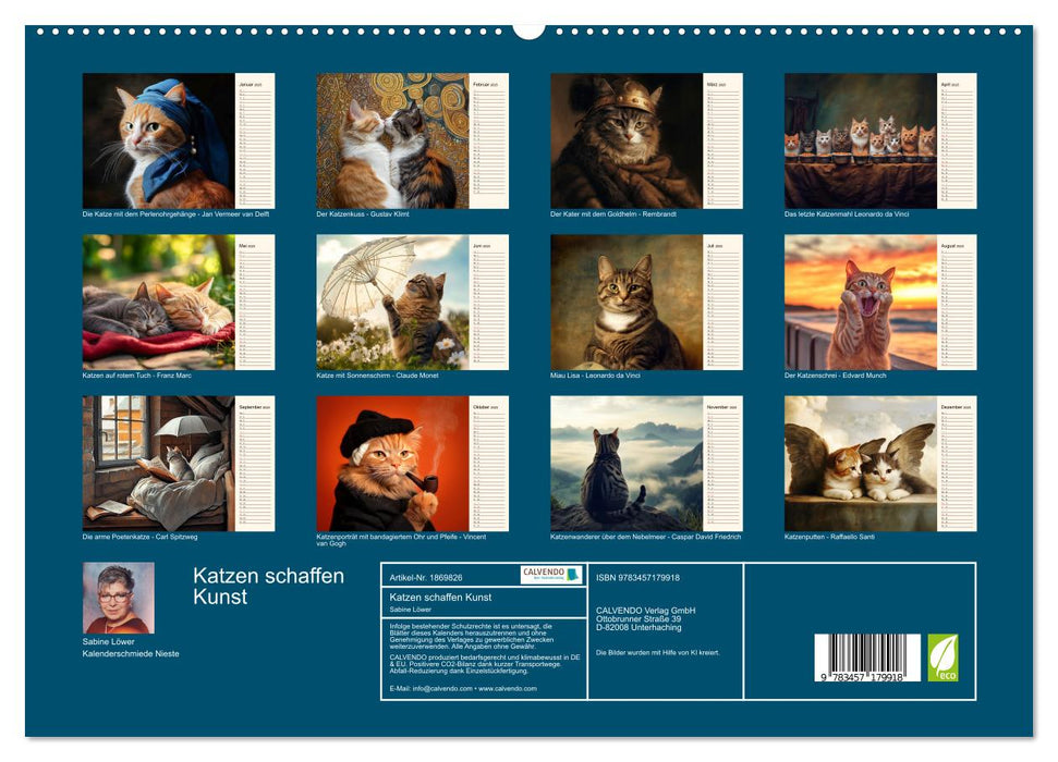 Katzen schaffen Kunst (CALVENDO Premium Wandkalender 2025)