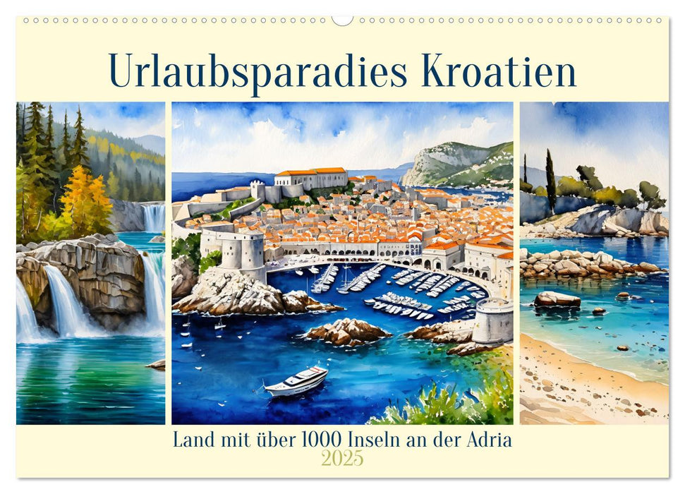 Urlaubsparadies Kroatien (CALVENDO Wandkalender 2025)