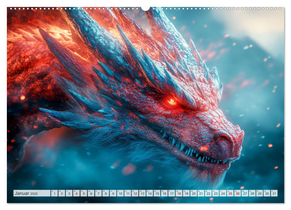 MÄCHTIGE DRACHEN Mystische Wesen (CALVENDO Premium Wandkalender 2025)