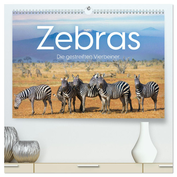 Zebras - Die gestreiften Vierbeiner. (CALVENDO Premium Wandkalender 2025)