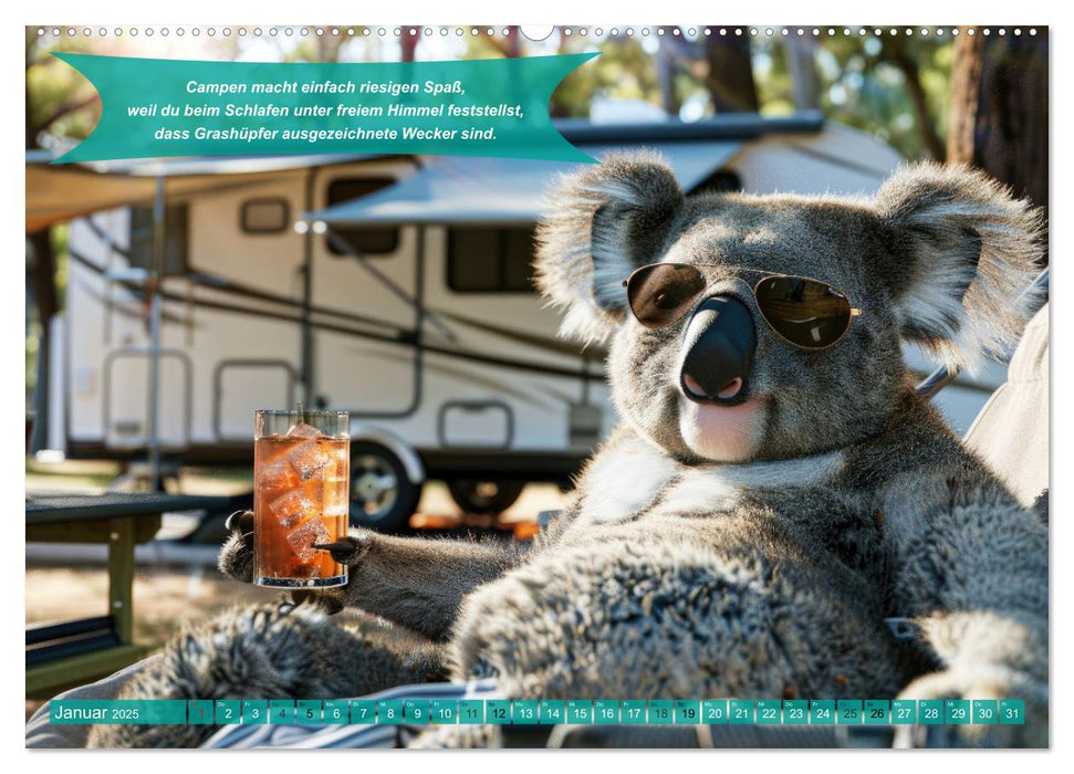 Der tierisch lustige Camping-Kalender (CALVENDO Premium Wandkalender 2025)