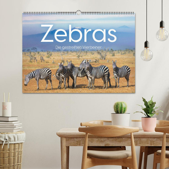 Zebras - Die gestreiften Vierbeiner. (CALVENDO Wandkalender 2025)