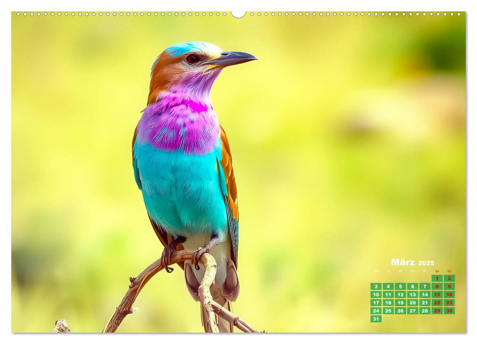 Leuchtend farbenfrohe Vögel (CALVENDO Wandkalender 2025)