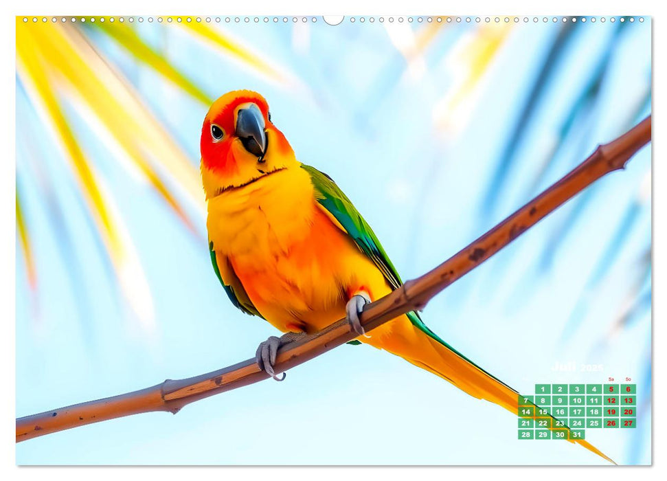 Leuchtend farbenfrohe Vögel (CALVENDO Premium Wandkalender 2025)