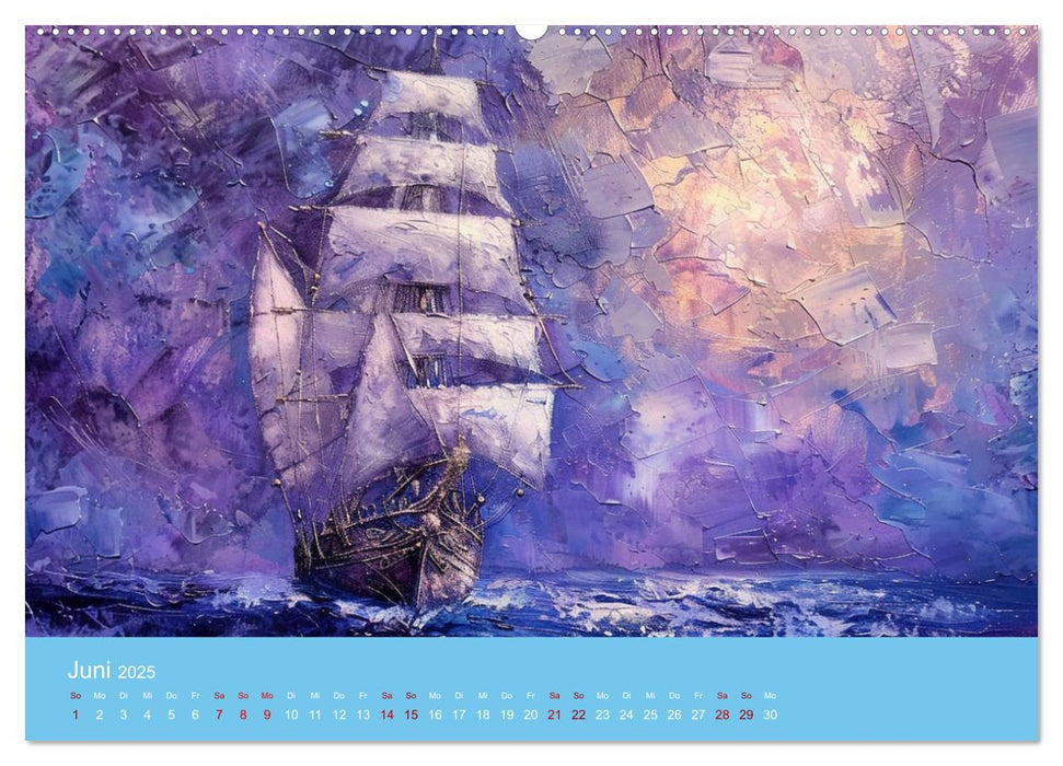 Das trunkene Schiff mit Bildern im William Turner-Stil (CALVENDO Wandkalender 2025)