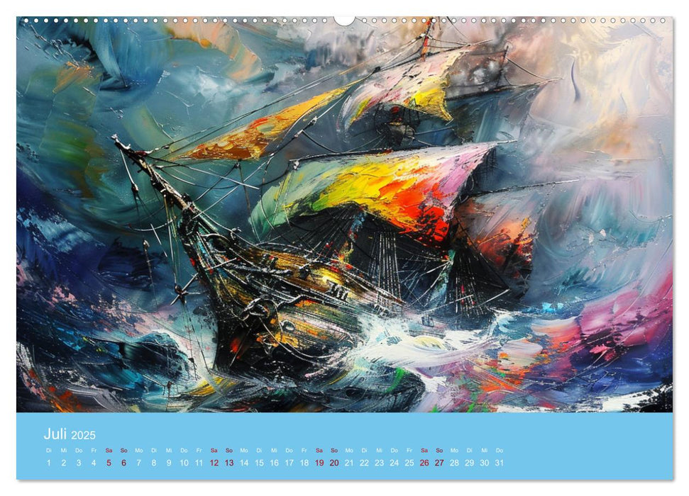 Das trunkene Schiff mit Bildern im William Turner-Stil (CALVENDO Premium Wandkalender 2025)