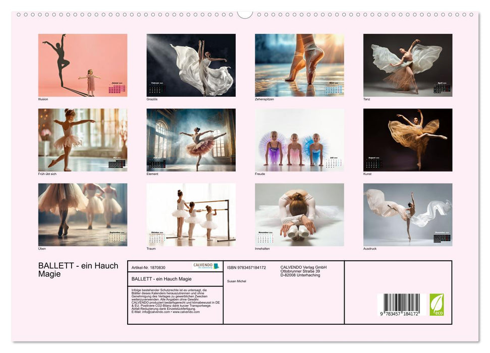 BALLETT - ein Hauch Magie (CALVENDO Premium Wandkalender 2025)