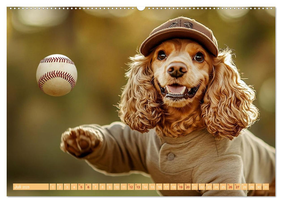 Lustige Sportarten für Hunde (CALVENDO Premium Wandkalender 2025)