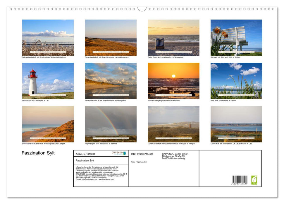 Faszination Sylt (CALVENDO Wandkalender 2025)