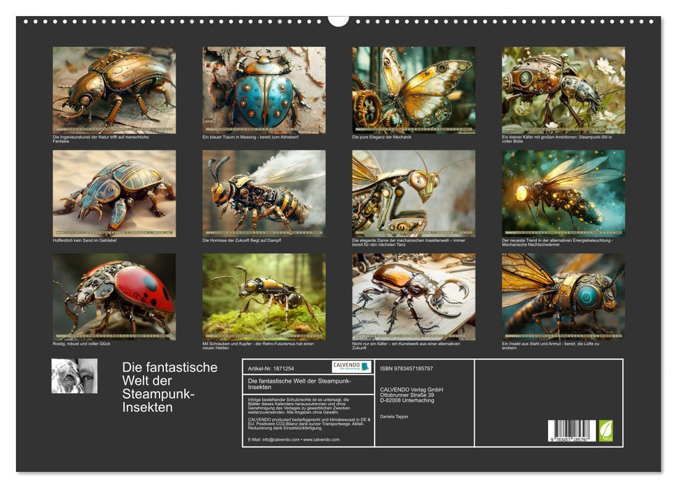 Die fantastische Welt der Steampunk-Insekten (CALVENDO Wandkalender 2025)