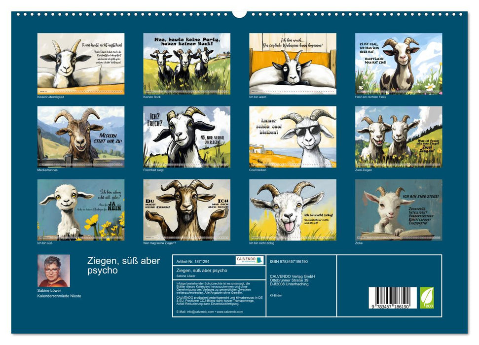 Ziegen, süß aber psycho (CALVENDO Premium Wandkalender 2025)