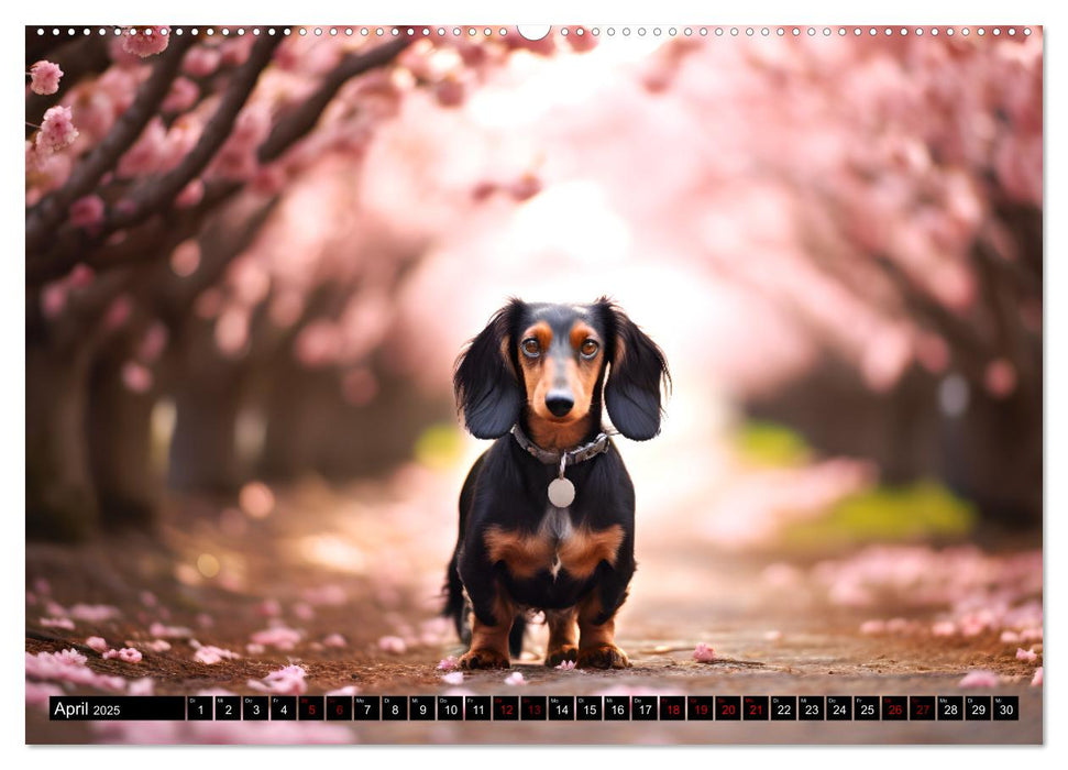 Dackel Zauber - Charmante Begleiter für jeden Monat (CALVENDO Premium Wandkalender 2025)