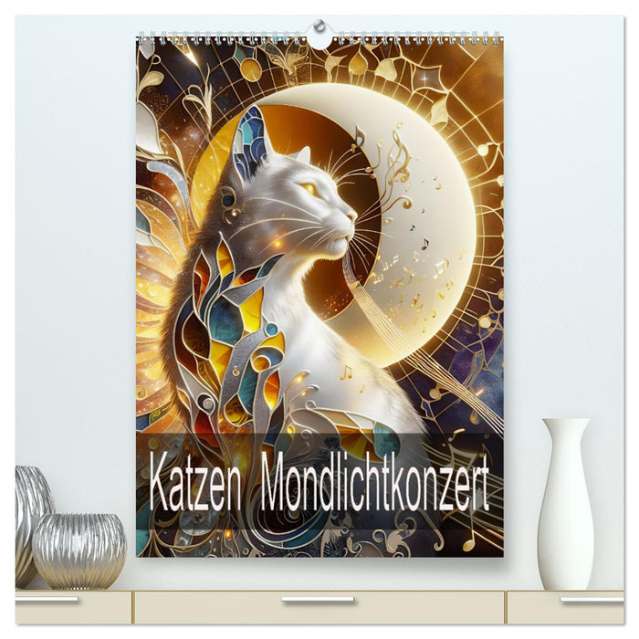 Katzen Mondlichtkonzert (CALVENDO Premium Wandkalender 2025)