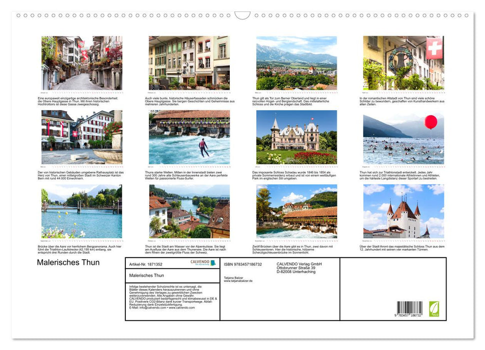 Malerisches Thun (CALVENDO Wandkalender 2025)