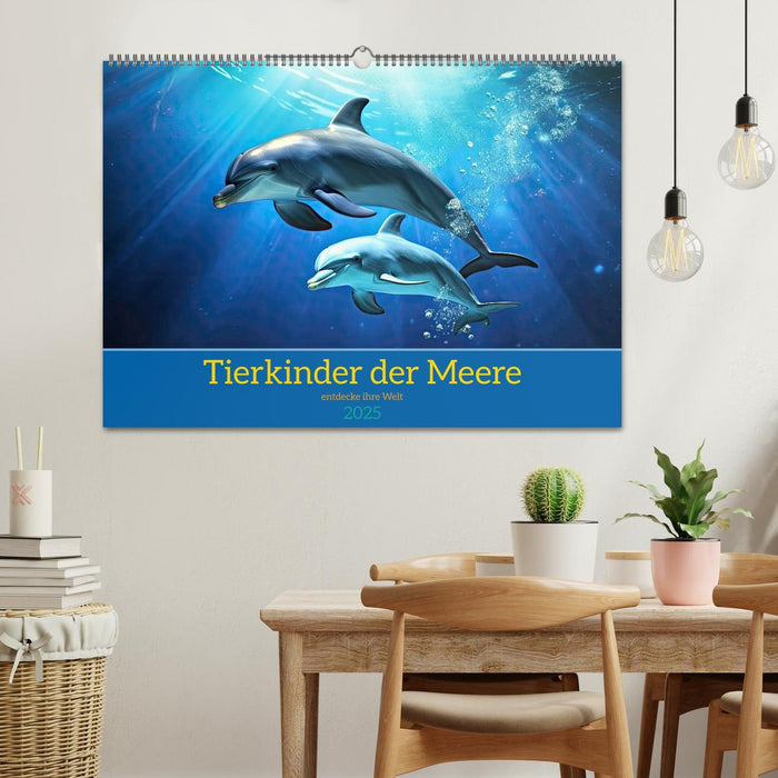 Tierkinder der Meere - entdecke ihre Welt (CALVENDO Wandkalender 2025)