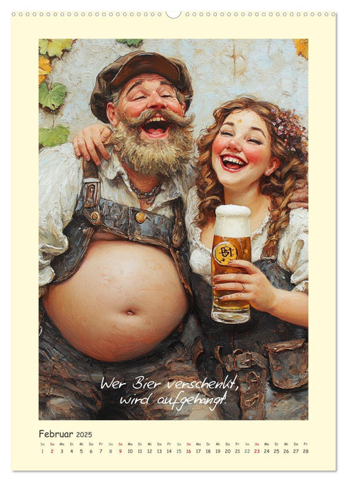 Bier, Bäuche, Sprüche. Spaß mit Hopfen und Malz (CALVENDO Wandkalender 2025)