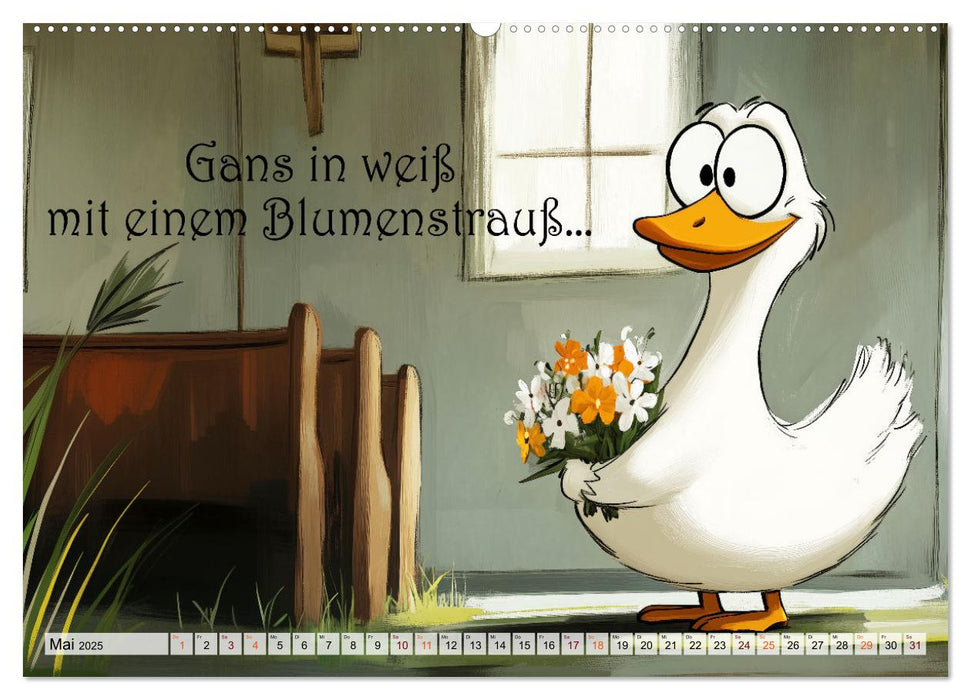 Gans coole Sprüche (CALVENDO Premium Wandkalender 2025)