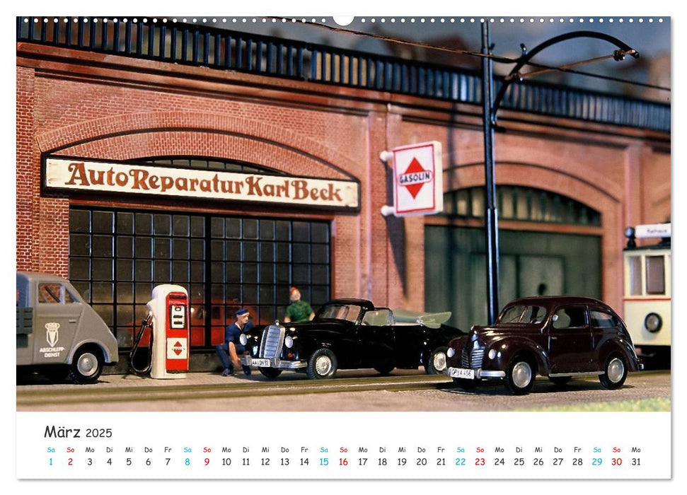 Autos auf der Modellbahn (CALVENDO Wandkalender 2025)