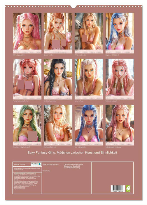 Sexy Fantasy-Girls. Mädchen zwischen Kunst und Sinnlichkeit (CALVENDO Wandkalender 2025)