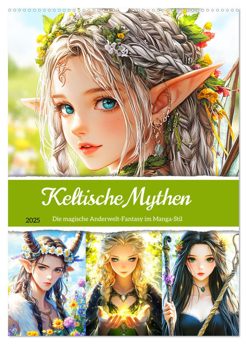 Keltische Mythen. Die magische Anderwelt-Fantasy im Manga-Stil (CALVENDO Wandkalender 2025)