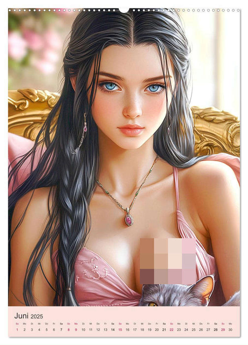 Sexy Fantasy-Girls. Mädchen zwischen Kunst und Sinnlichkeit (CALVENDO Premium Wandkalender 2025)