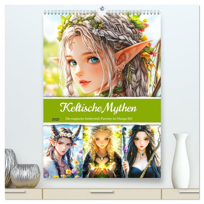 Keltische Mythen. Die magische Anderwelt-Fantasy im Manga-Stil (CALVENDO Premium Wandkalender 2025)