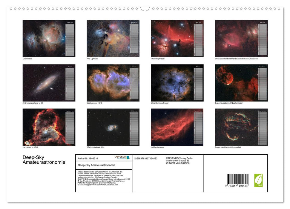 Deep-Sky Amateurastronomie (CALVENDO Premium Wandkalender 2025)