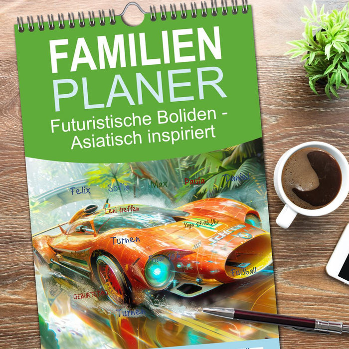 Futuristische Boliden - Asiatisch inspiriert (CALVENDO Familienplaner 2025)