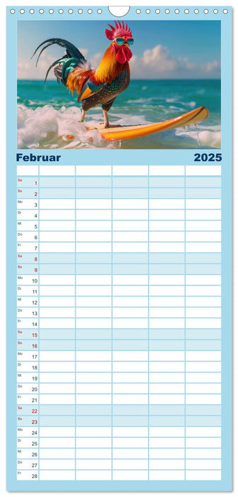 Der tierisch lustige Surfkalender (CALVENDO Familienplaner 2025)