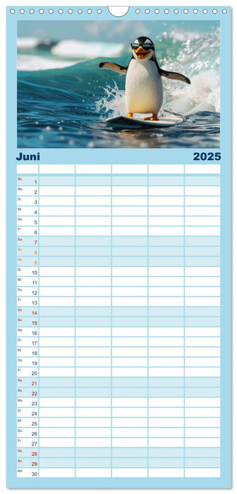 Der tierisch lustige Surfkalender (CALVENDO Familienplaner 2025)