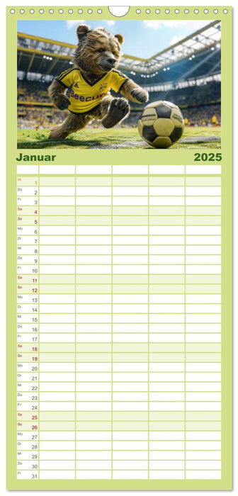 Der tierisch lustige Fußballkalender (CALVENDO Familienplaner 2025)