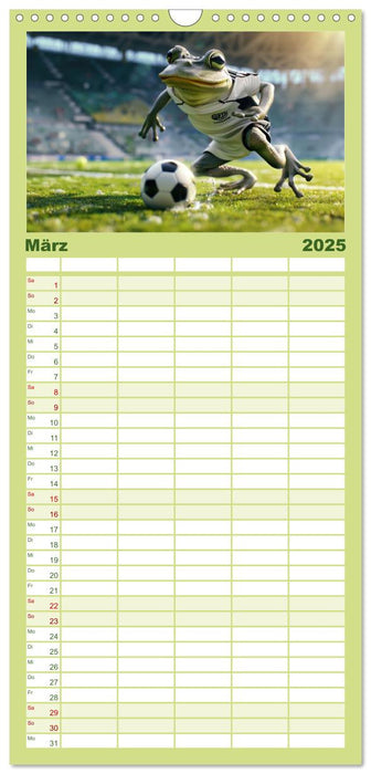 Der tierisch lustige Fußballkalender (CALVENDO Familienplaner 2025)