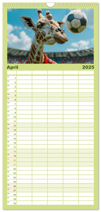 Der tierisch lustige Fußballkalender (CALVENDO Familienplaner 2025)