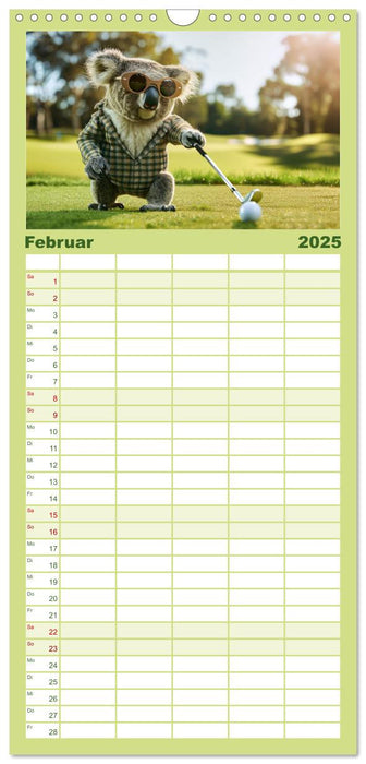 Der tierisch lustige Golfkalender (CALVENDO Familienplaner 2025)