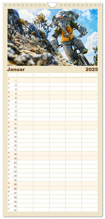 Der tierisch lustige Fahrradkalender (CALVENDO Familienplaner 2025)