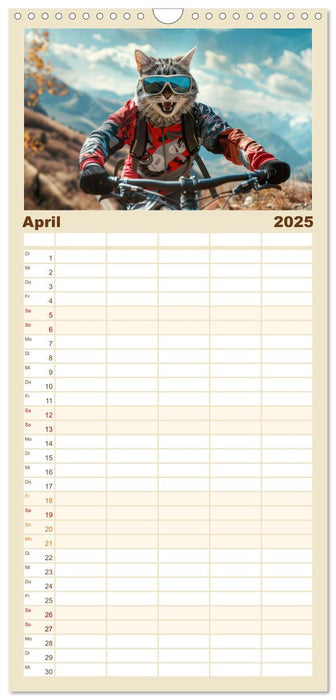 Der tierisch lustige Fahrradkalender (CALVENDO Familienplaner 2025)