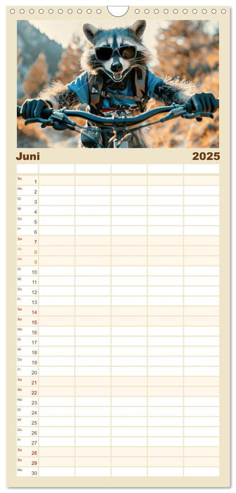 Der tierisch lustige Fahrradkalender (CALVENDO Familienplaner 2025)