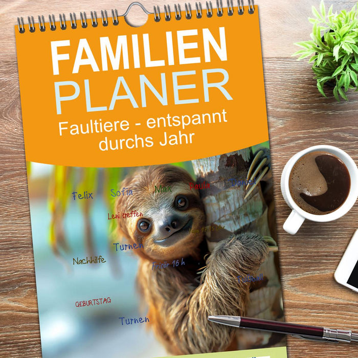 Faultiere - entspannt durchs Jahr (CALVENDO Familienplaner 2025)