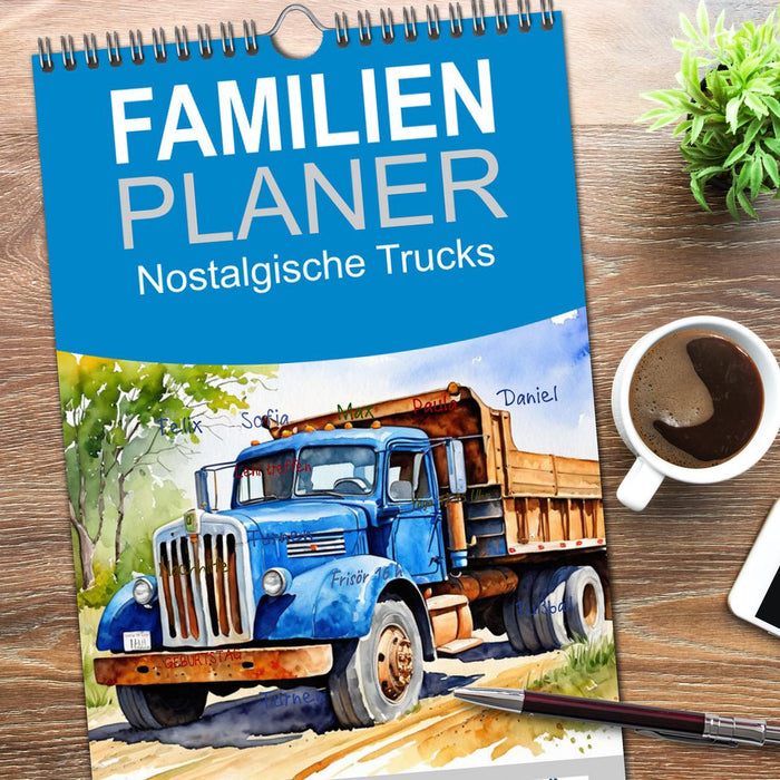 Nostalgische Trucks (CALVENDO Familienplaner 2025)