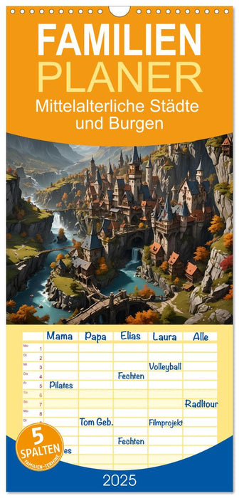 Mittelalterliche Städte und Burgen (CALVENDO Familienplaner 2025)