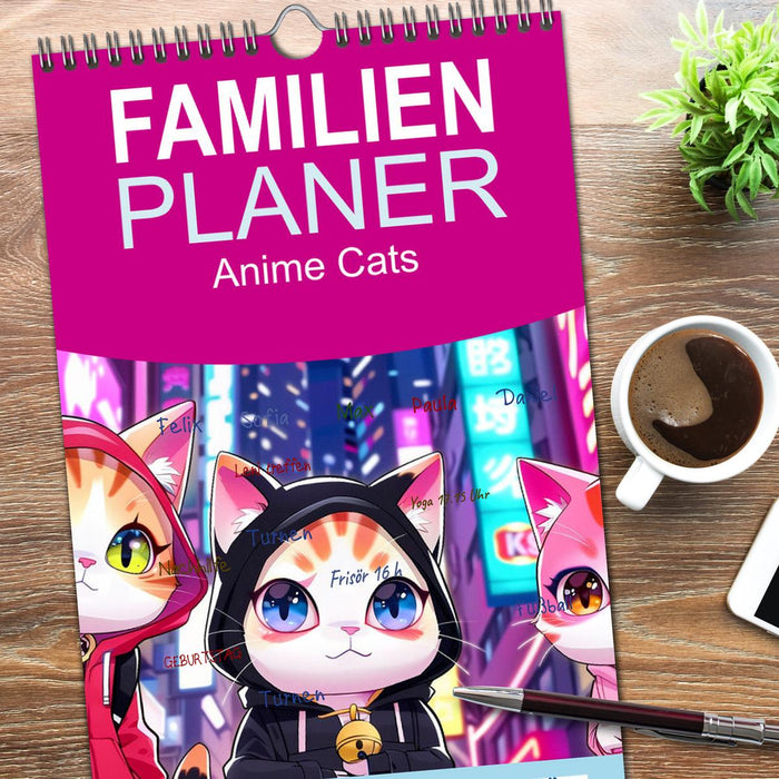 Anime Cats (CALVENDO Familienplaner 2025)