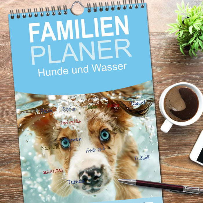 Hunde und Wasser (CALVENDO Familienplaner 2025)