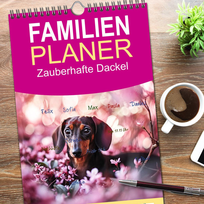 Zauberhafte Dackel (CALVENDO Familienplaner 2025)