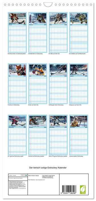 Der tierisch lustige Eishockey Kalender (CALVENDO Familienplaner 2025)